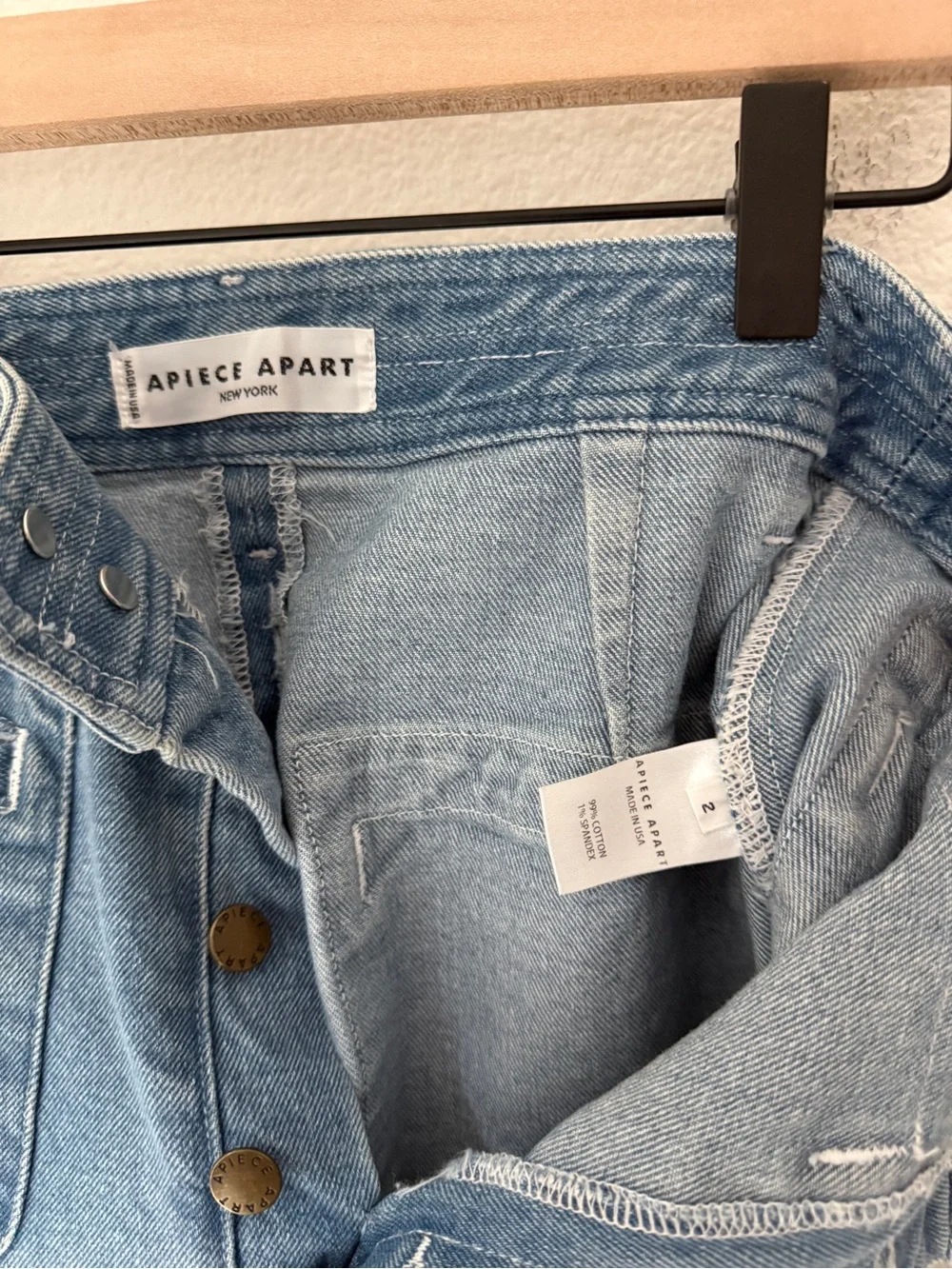 Apiece Apart Marston Jeans in Light Wash - 2 - EUC - High waisted button fly